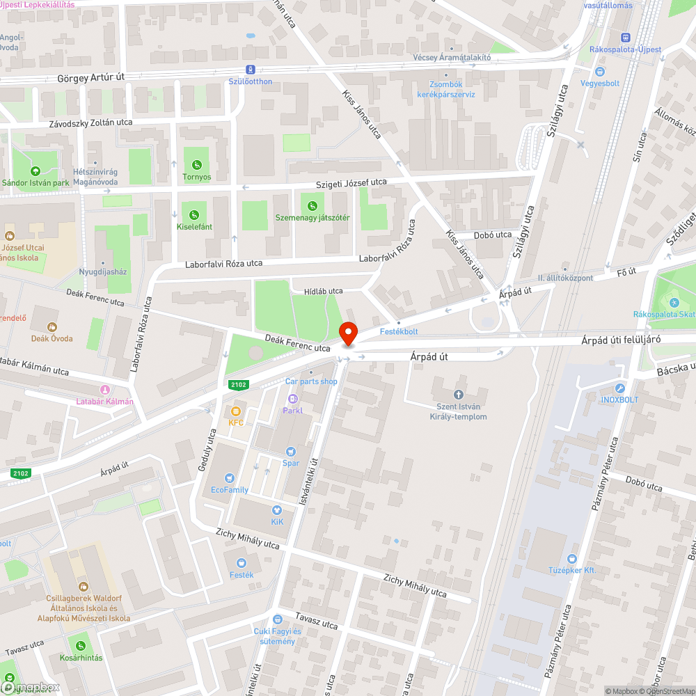 Kátyú Árpád Istvántelki kereszteződésben bejelentés helye