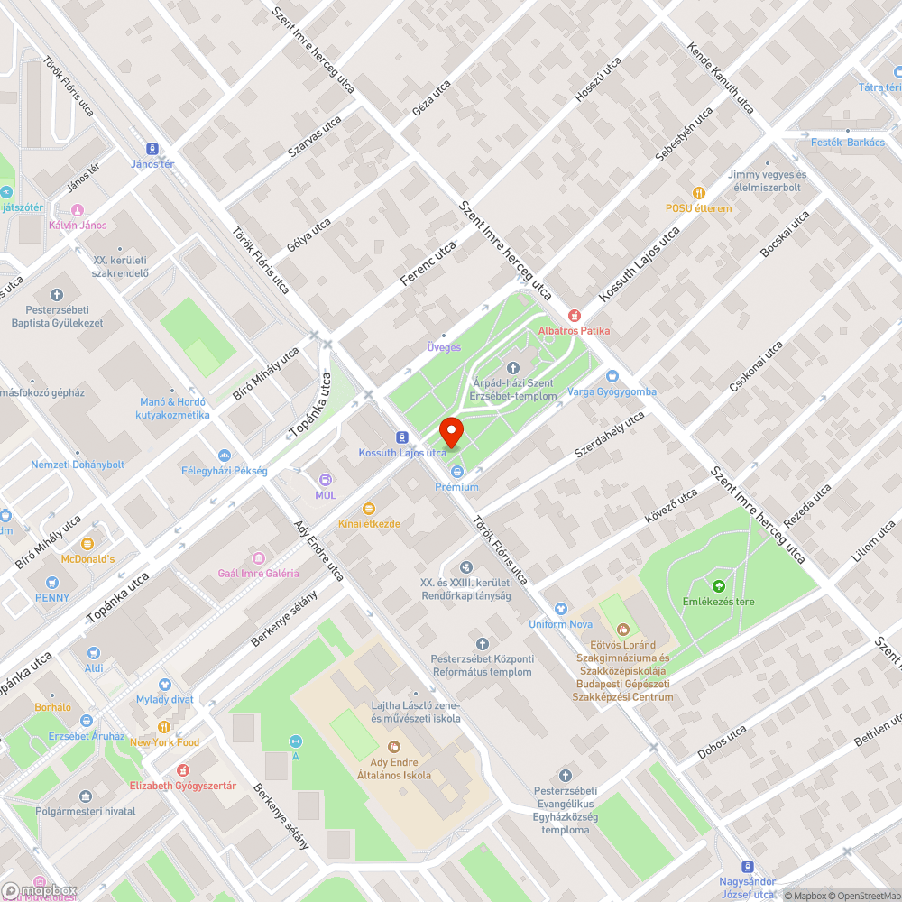 Kiszáradt fa bejelentés helye