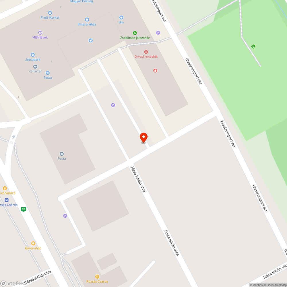 Kidőlt fa a Józsaparkban bejelentés helye