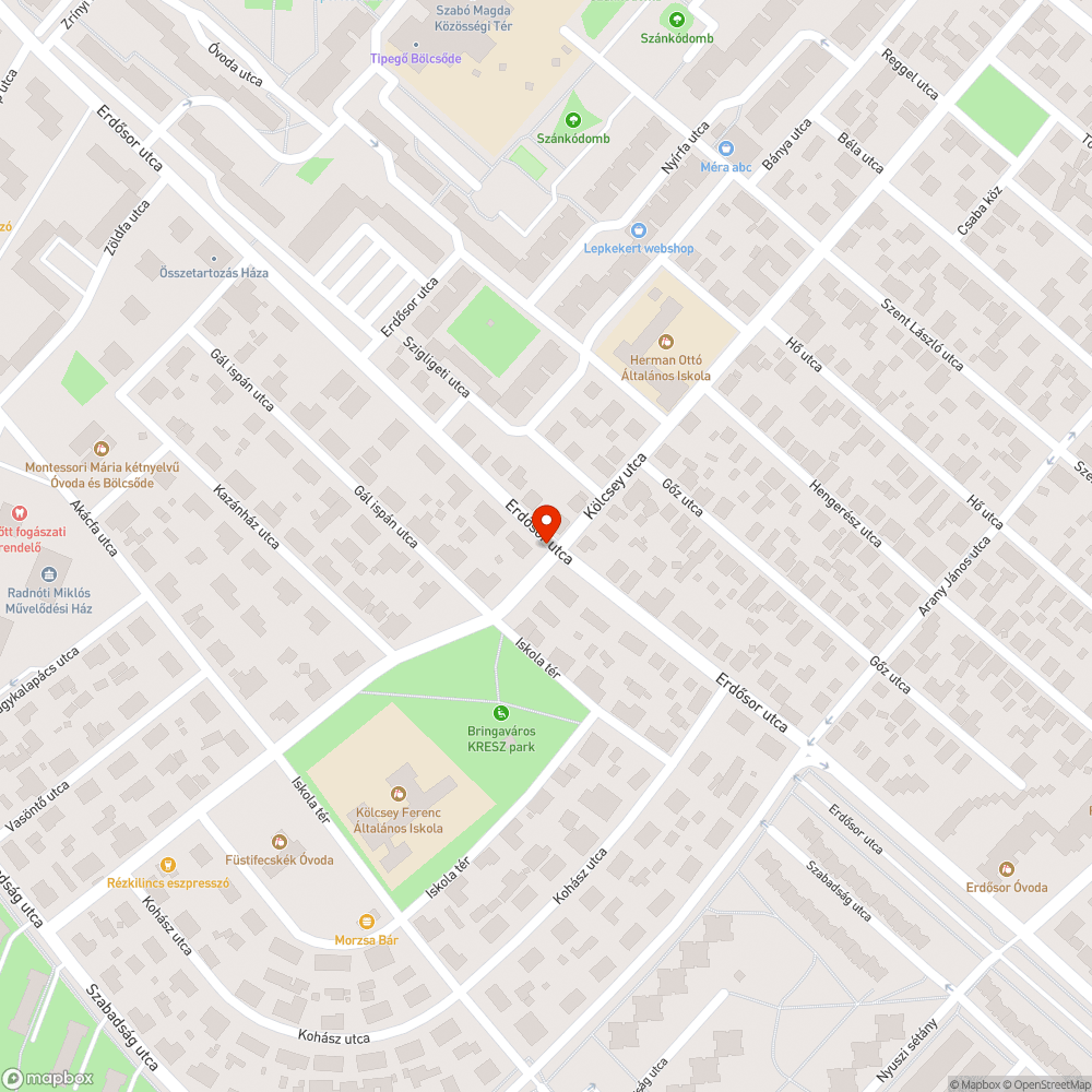 Kidőlőben lévő gyalogos jelzőlámpa bejelentés helye