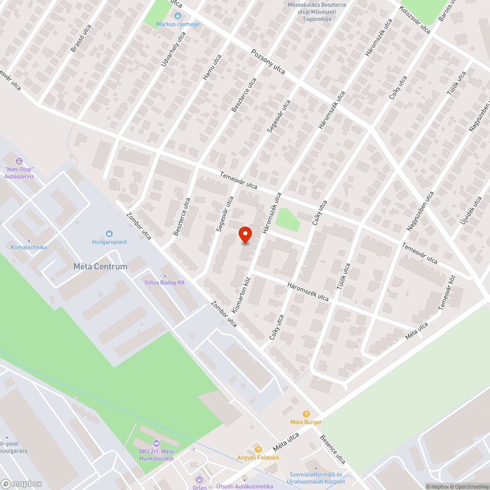 Megsüllyedt járda bejelentés helye