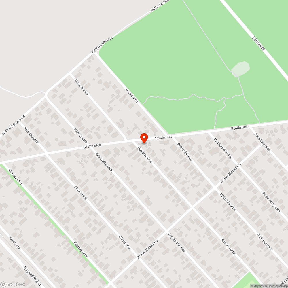 Tűzelhalásos kiszáradt fa bejelentés helye