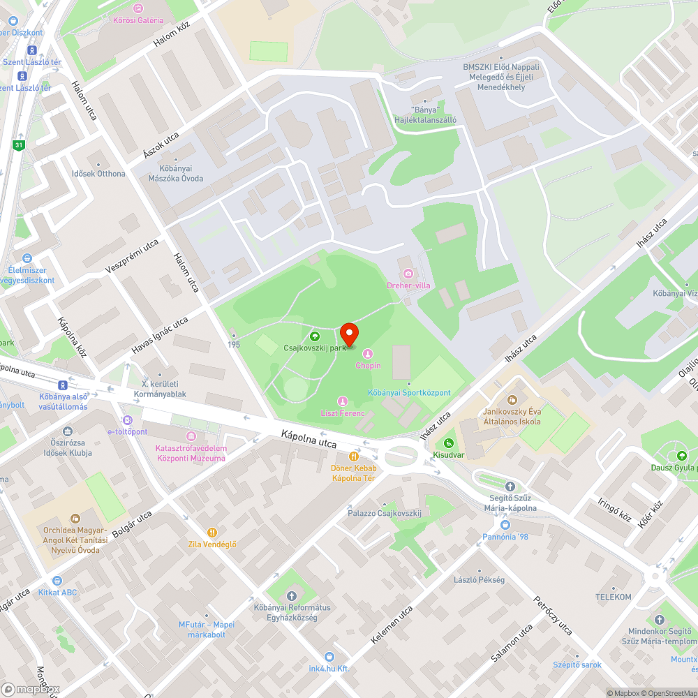 Lomok a Csajkovszkij-parkban bejelentés helye