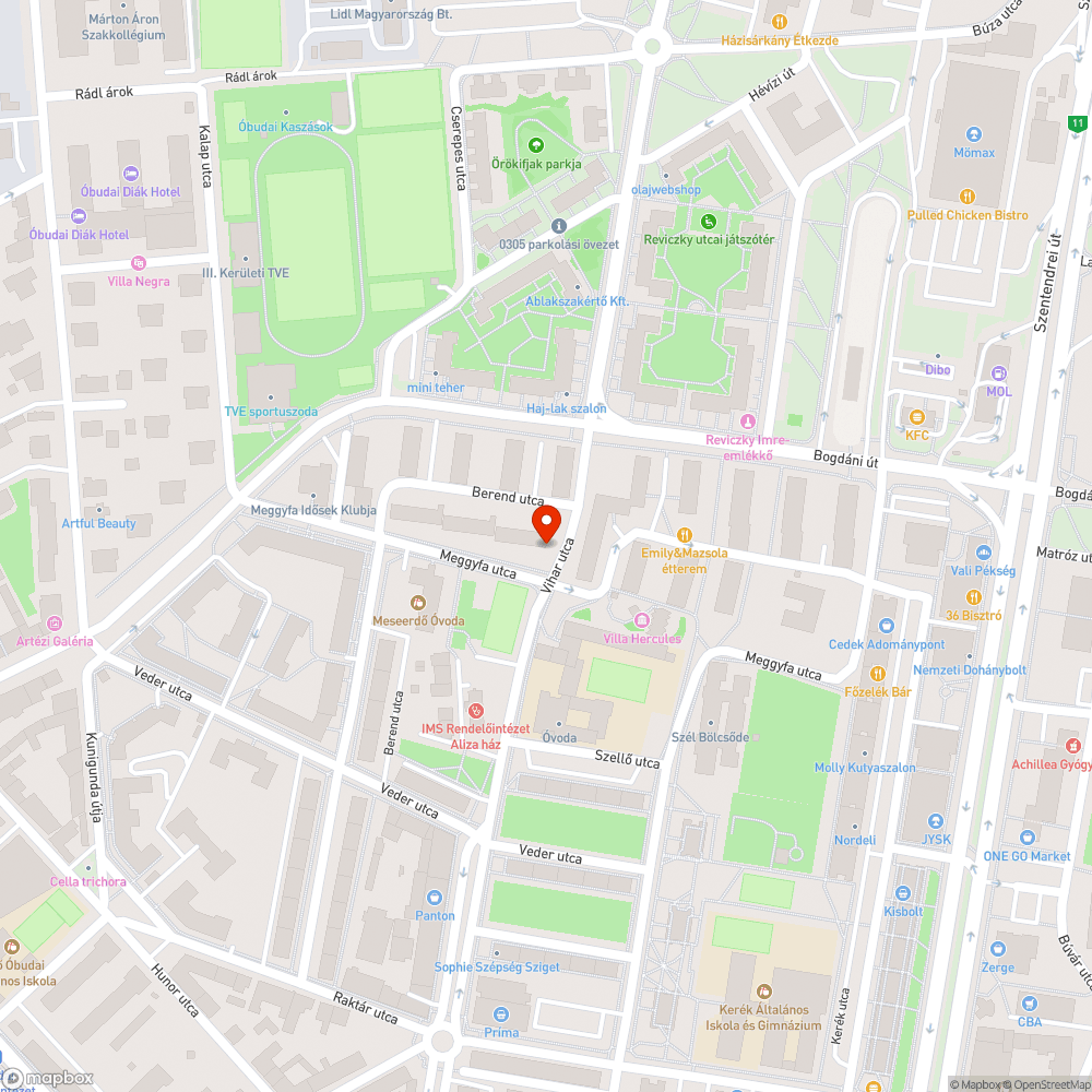 Beszakadt út bejelentés helye