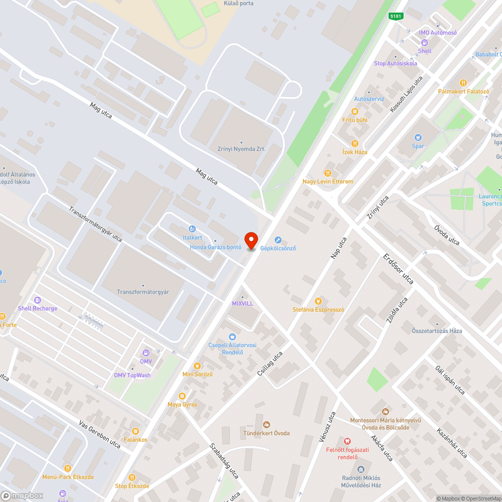 Gyalog- és kerékpárút hiba bejelentés helye