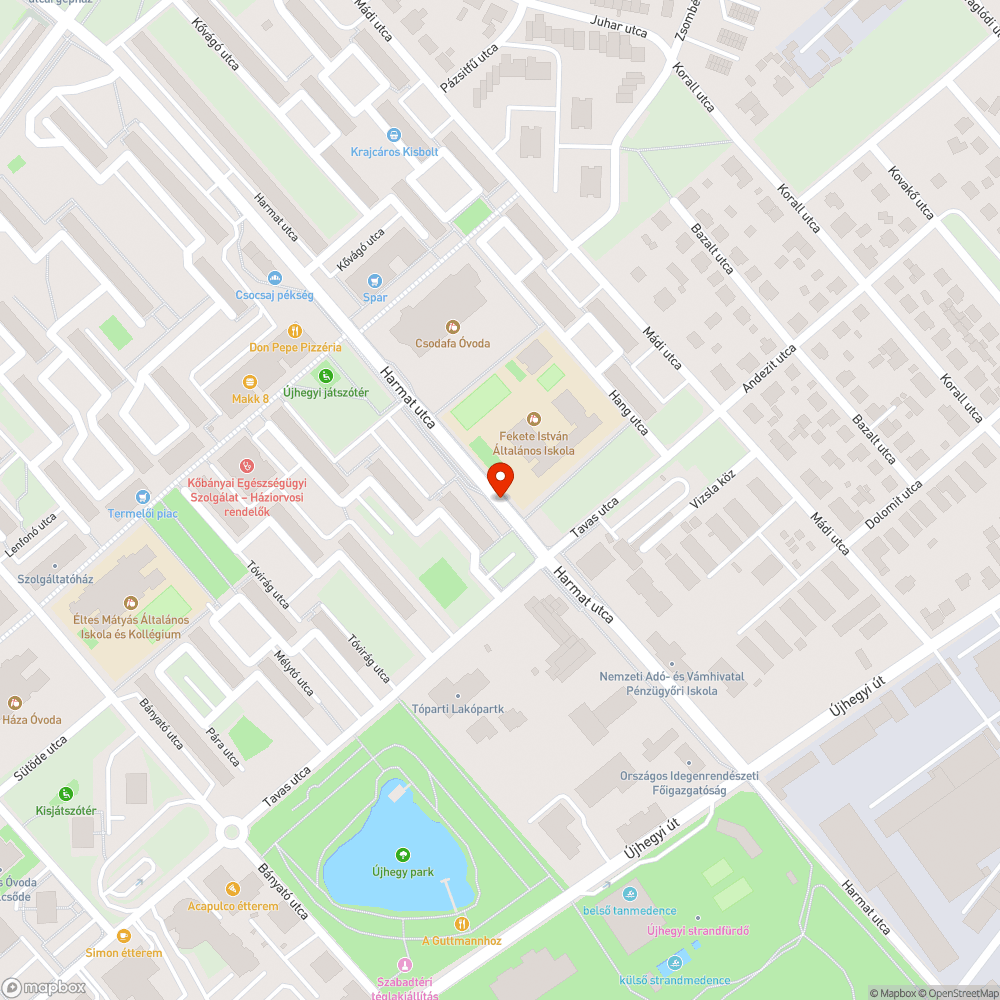 Megsüllyedő csatornafedlapok  Harmat utca bejelentés helye