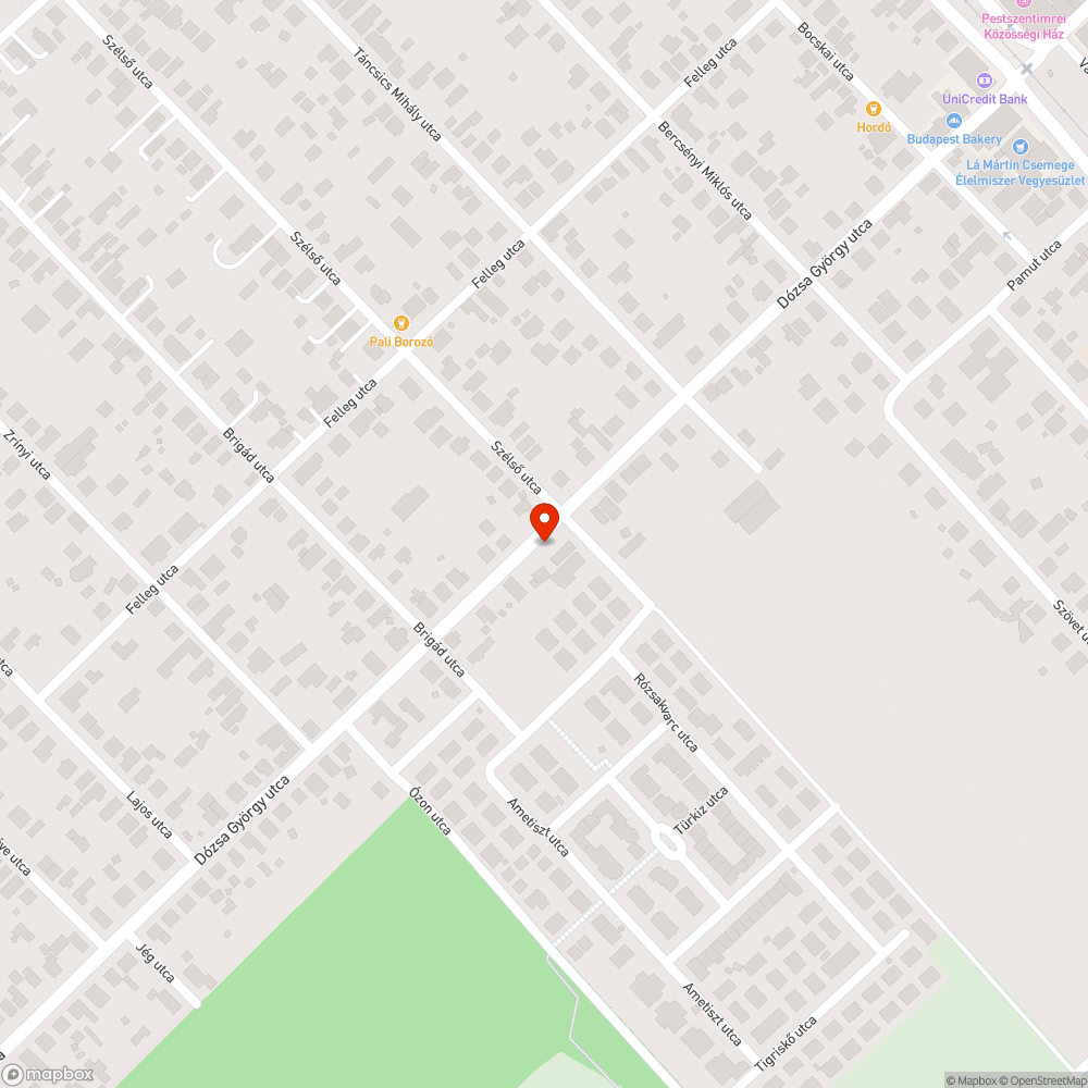 Szlalom járda bejelentés helye