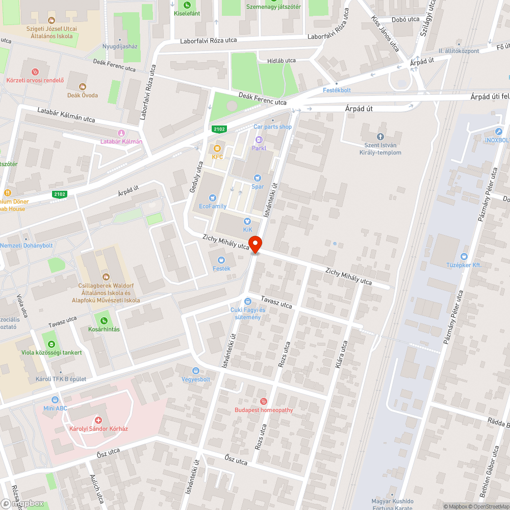 Kátyú Istvántelki - Zichy sarkán bejelentés helye