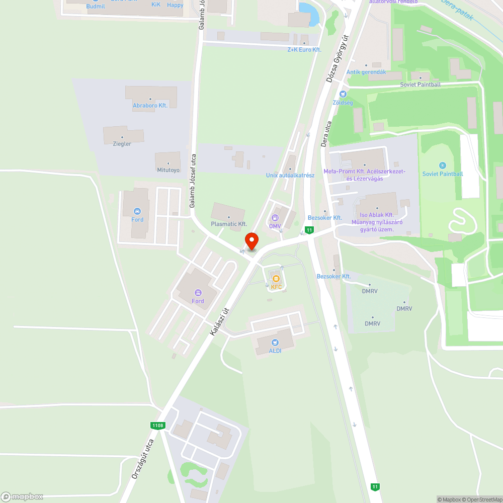 Kátyú bejelentés helye