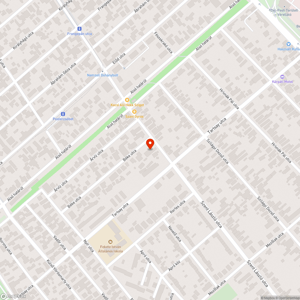 Elhagyott autó bejelentés helye