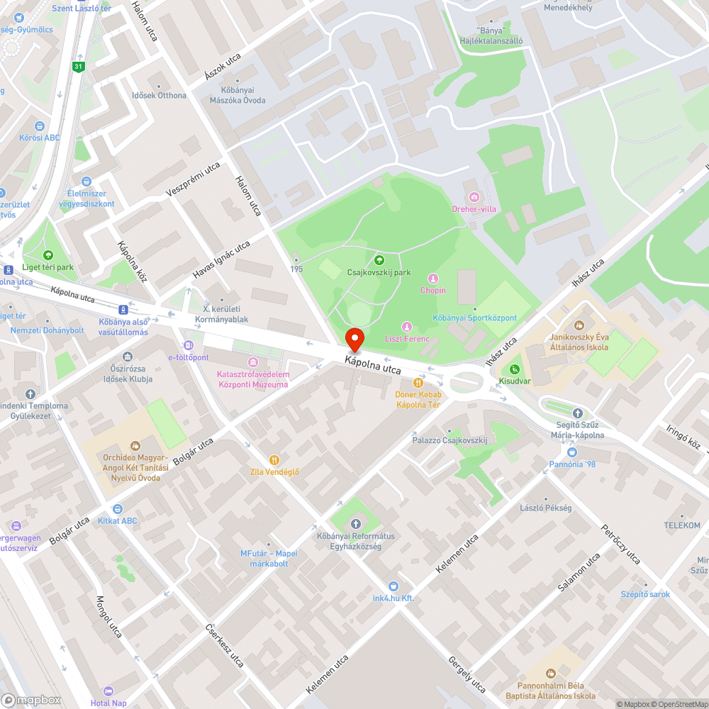 Baleset nyomai bejelentés helye