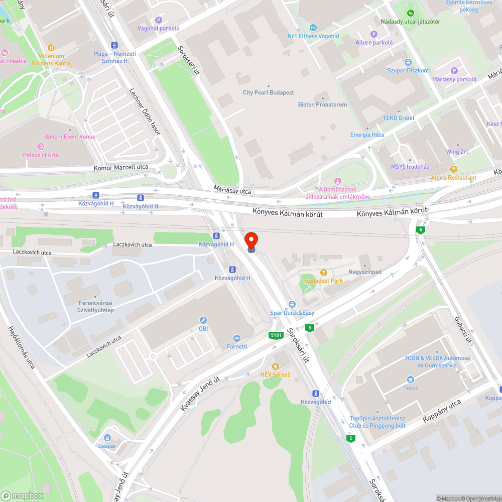 Kátyú bejelentés helye