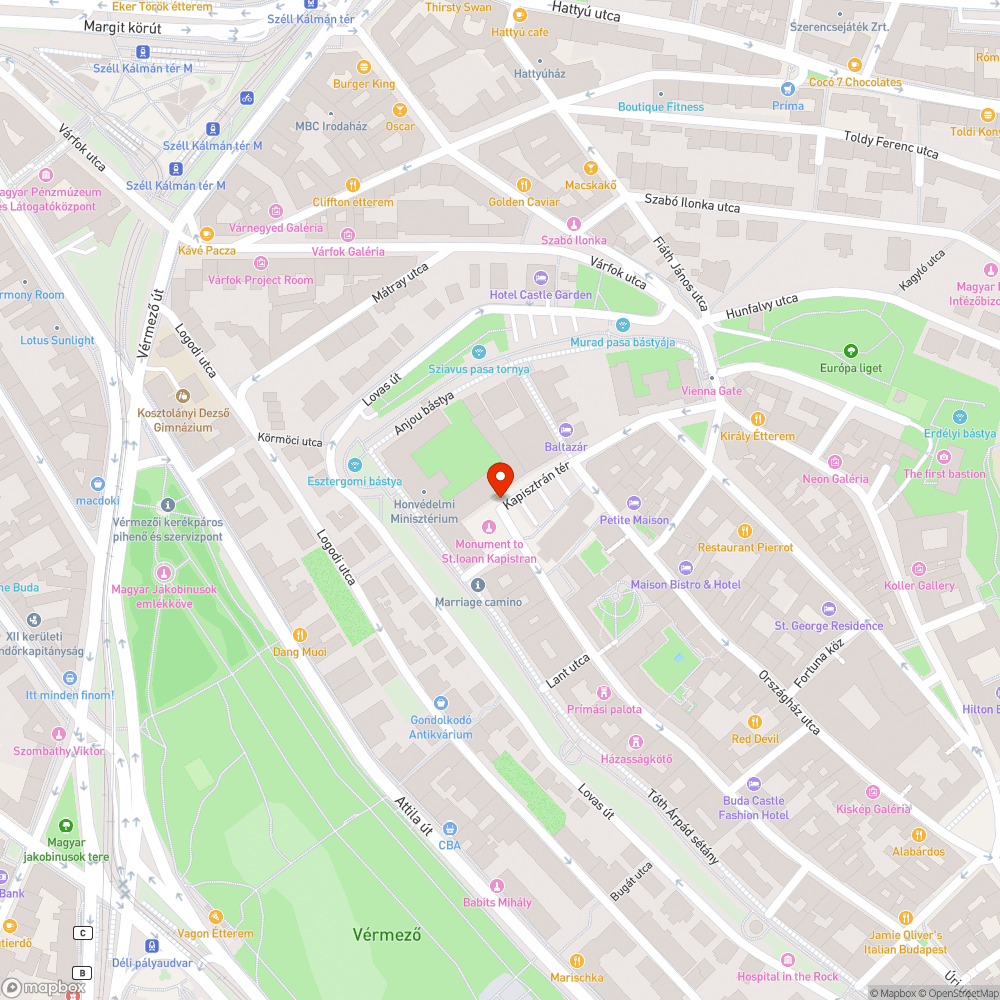 Kapisztrán tér kátyúk - Budapest I. ker. bejelentés helye