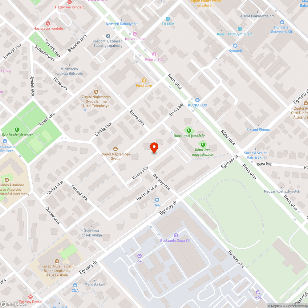 Járdára lógó akác bejelentés helye