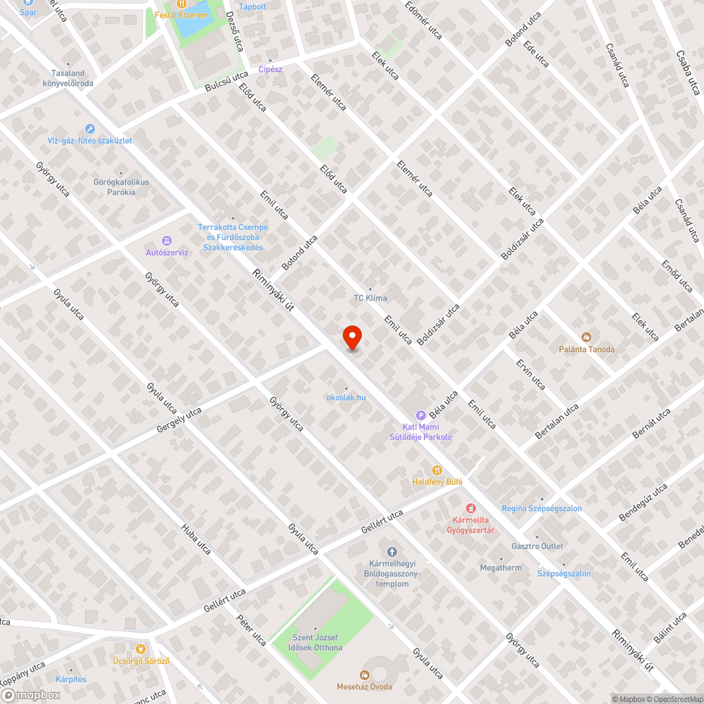 Kátyú bejelentés helye