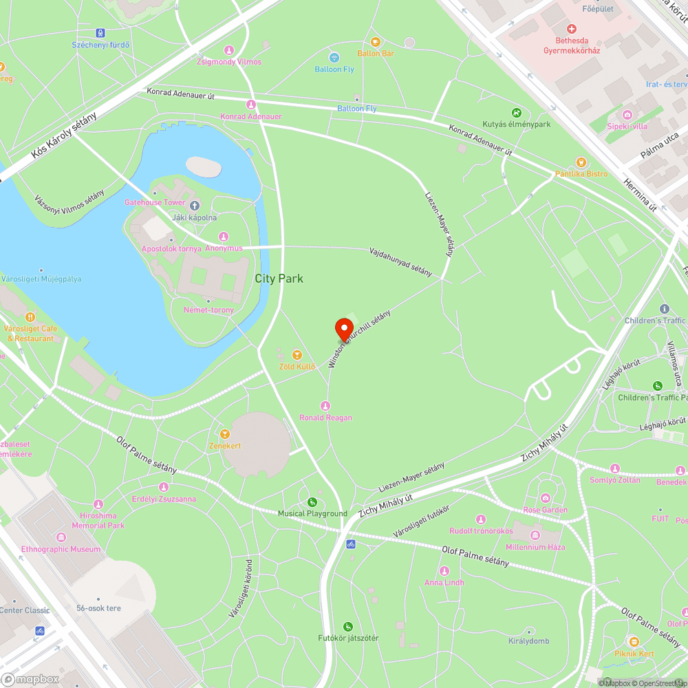 Gödrök, kátyúk a Churchill sétányon bejelentés helye