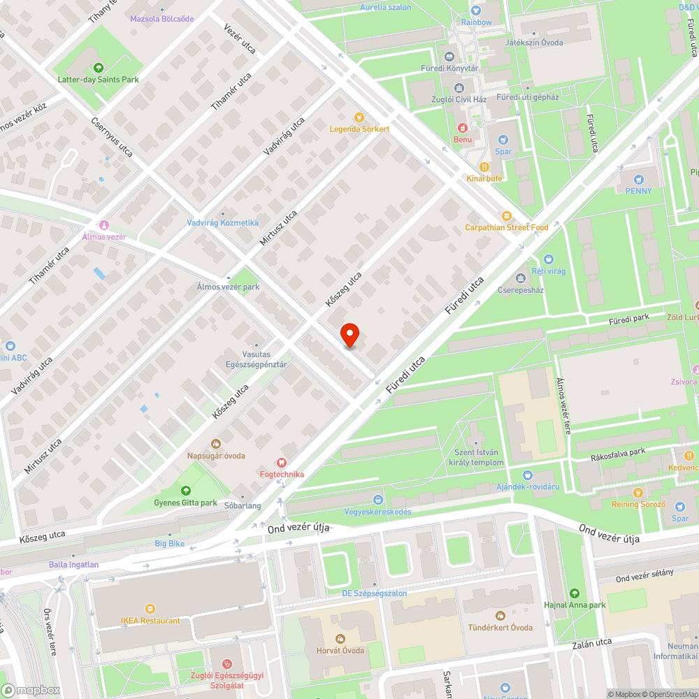 Elhagyott jármű bejelentés helye