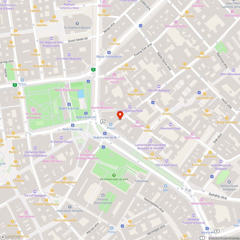 A parklet megsérült bejelentés helye