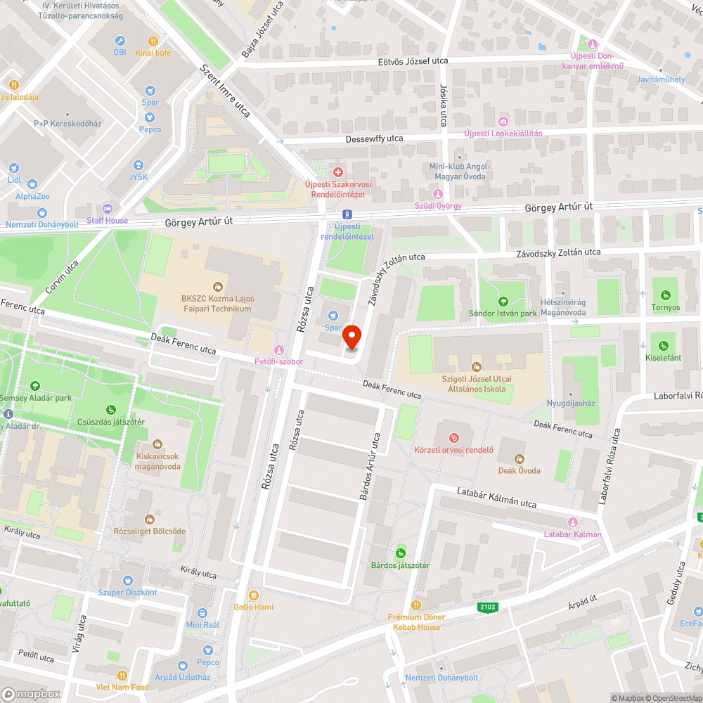 Sötétség a Spar mögött bejelentés helye