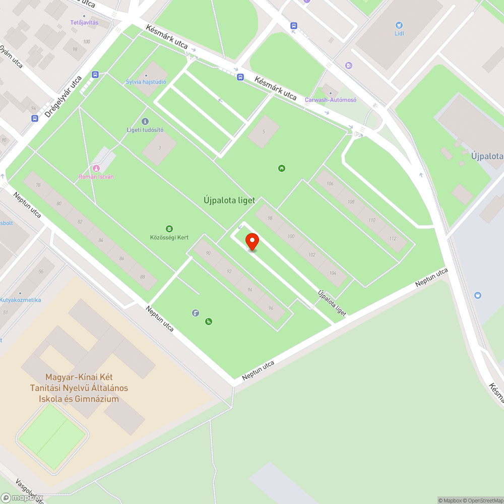 Elhagyott jármű bejelentés helye