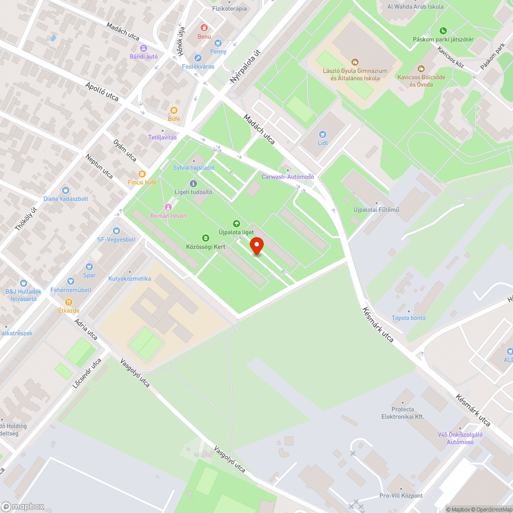 Púpos parkoló bejelentés helye