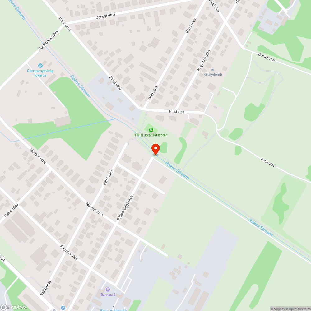 Szemét a Rákos-patakban bejelentés helye