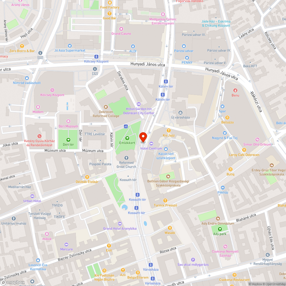 KÁLVIN TÉRI BUSZMEGÁLLÓ bejelentés helye