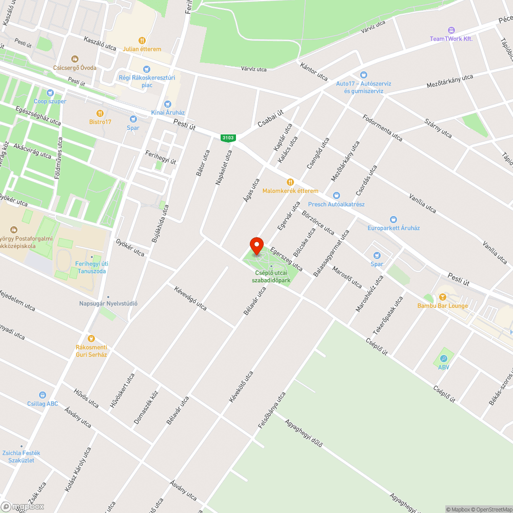 Cséplő park ivókút szivárgás bejelentés helye