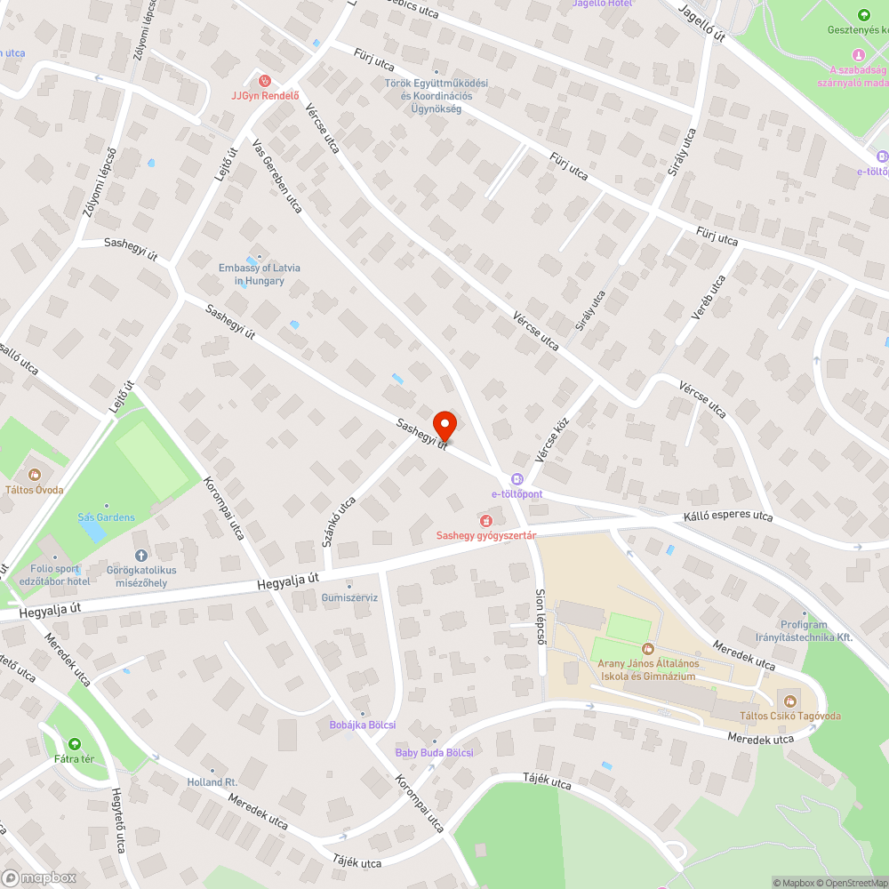 Nincs közvilágítás a Sashegyi utca elején, közepén bejelentés helye