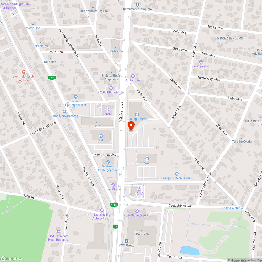 Elhagyott jármű bejelentés helye