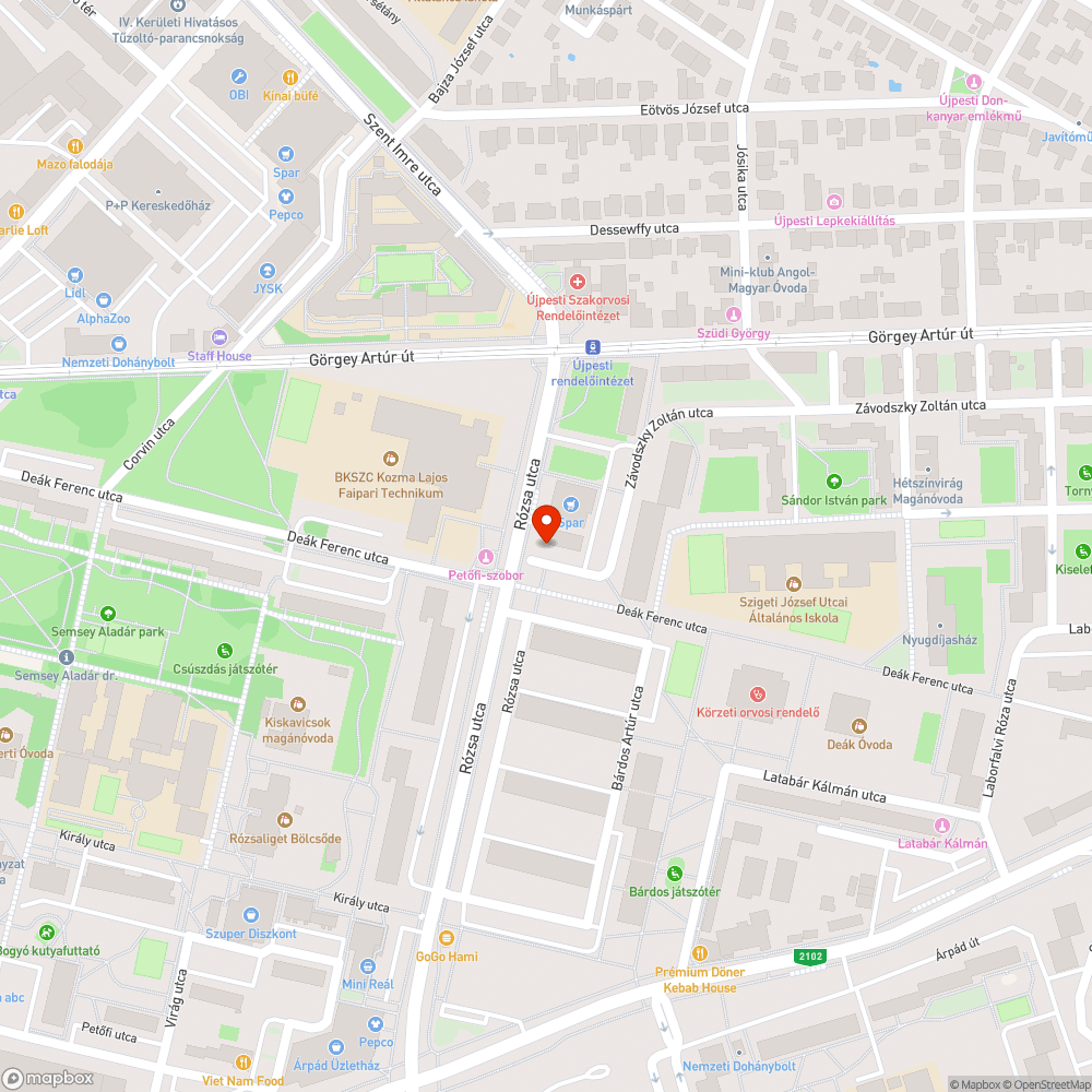 Járdára belógó fa bejelentés helye