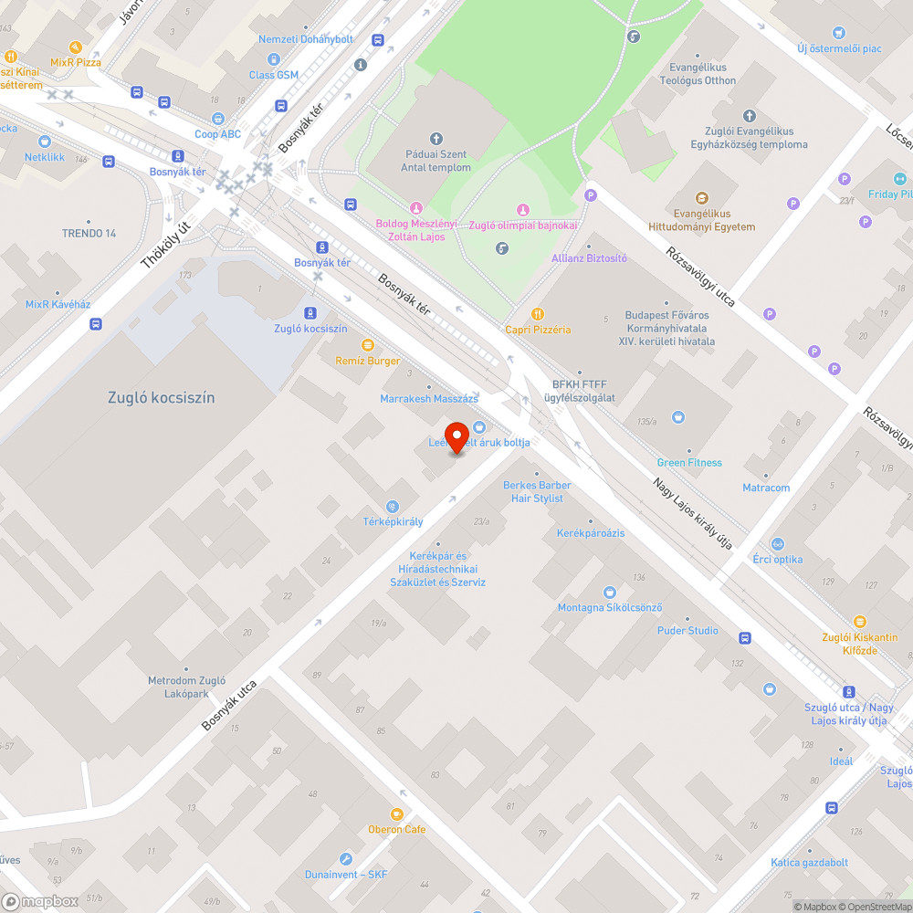 Közterületre dobott hűtőszekrény bejelentés helye