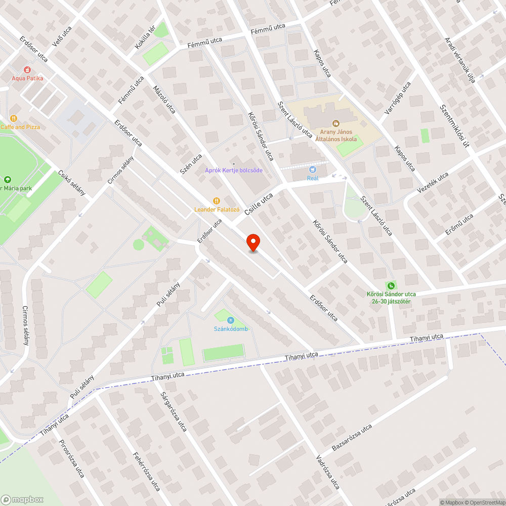 Sérült kuka bejelentés helye