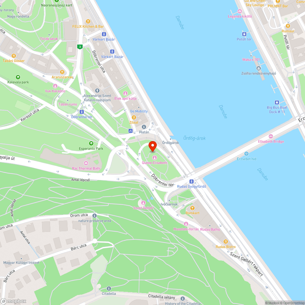 Erzsébet királyné szobra bejelentés helye