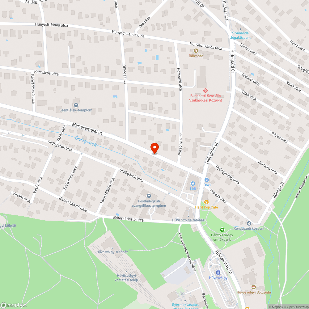 Csüngő ág az úttest felett bejelentés helye