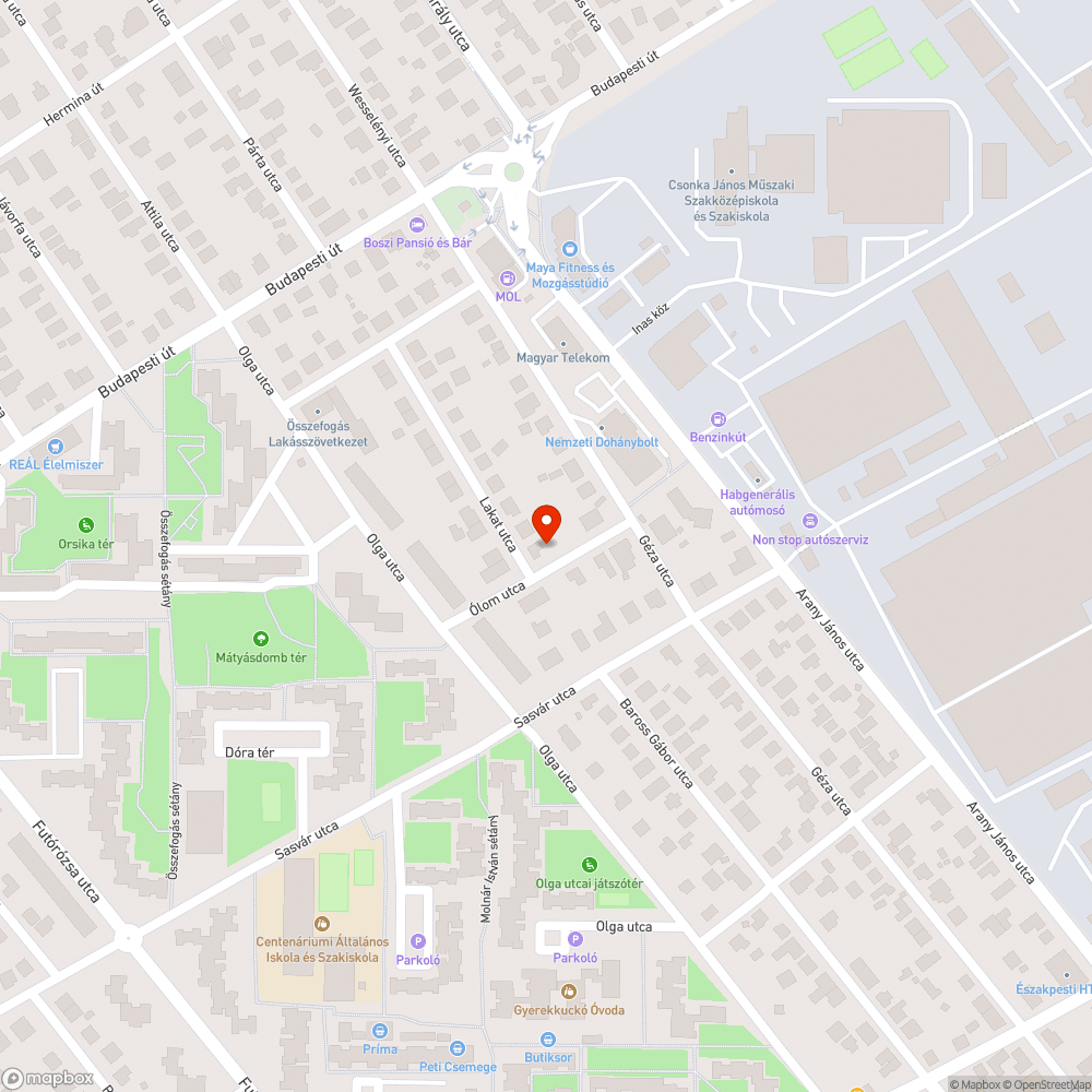 Kátyús veszélyes útszakasz bejelentés helye