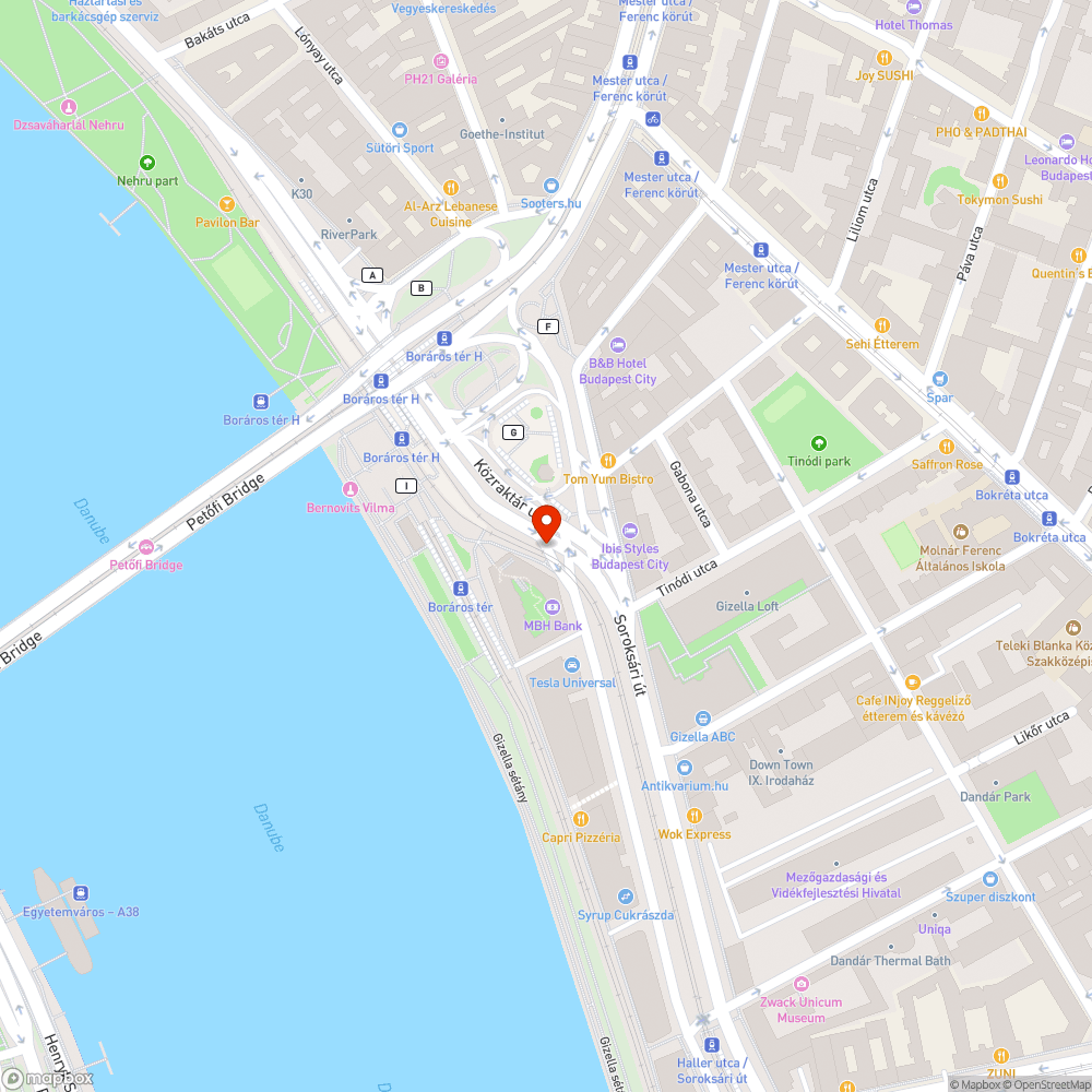 Kátyúk a Boráros téren bejelentés helye