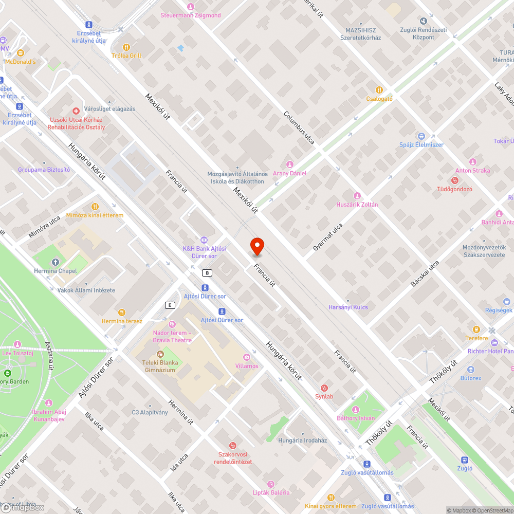 Mély kátyú bejelentés helye