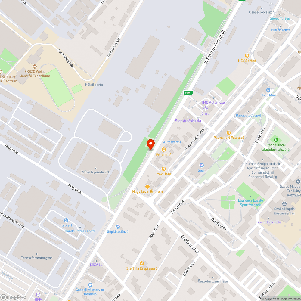 Vízelzáró szekrény körül hiányzó aszfalt bejelentés helye