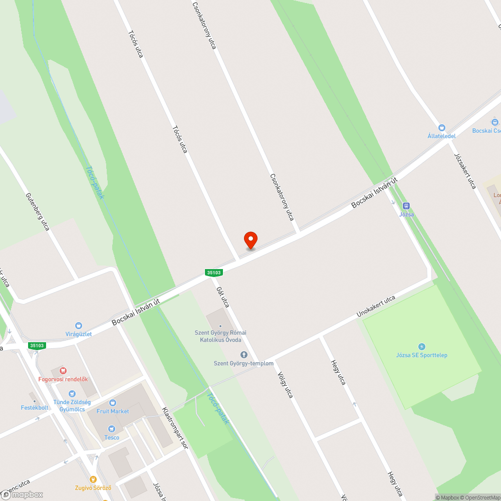 Növényzettel benőtt vízelvezető bejelentés helye