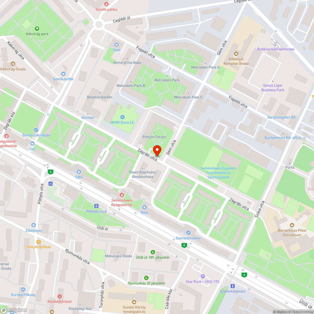 Nem működő lámpák Zágrábi utca bejelentés helye