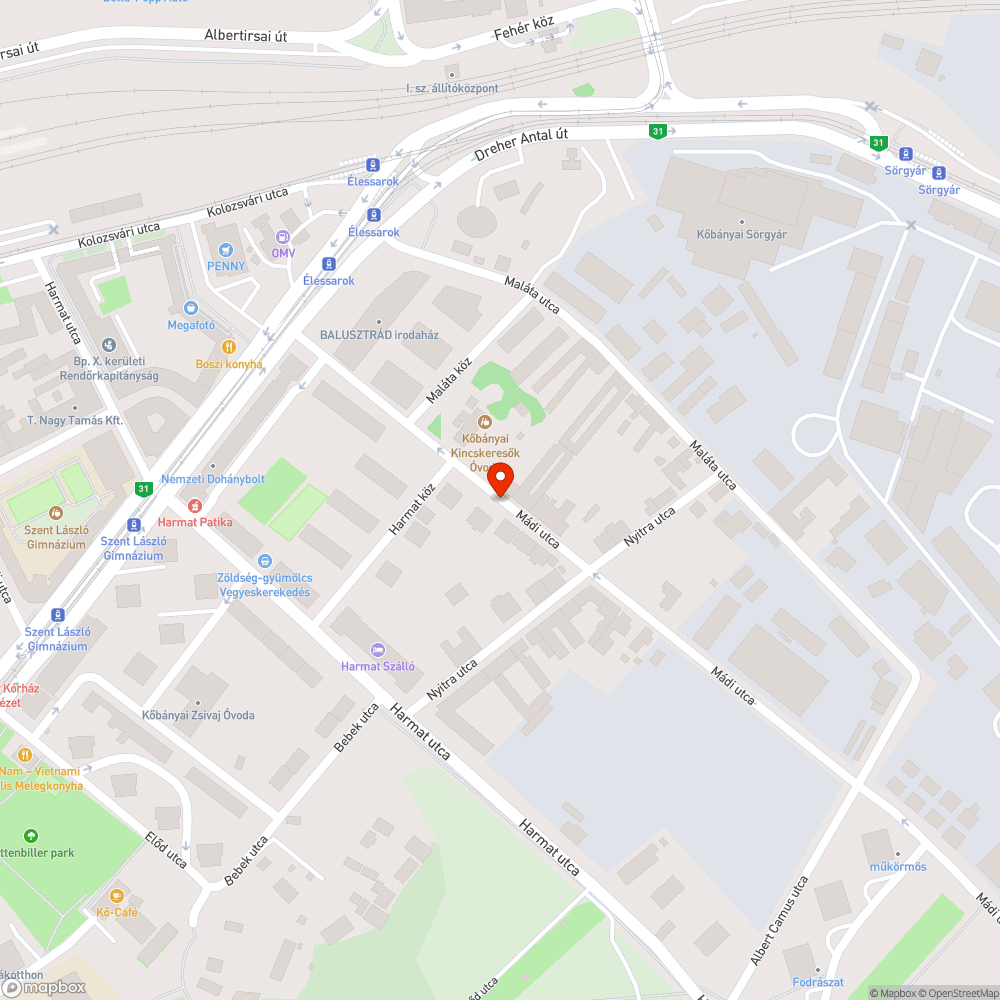 Elhagyott autó bejelentés helye