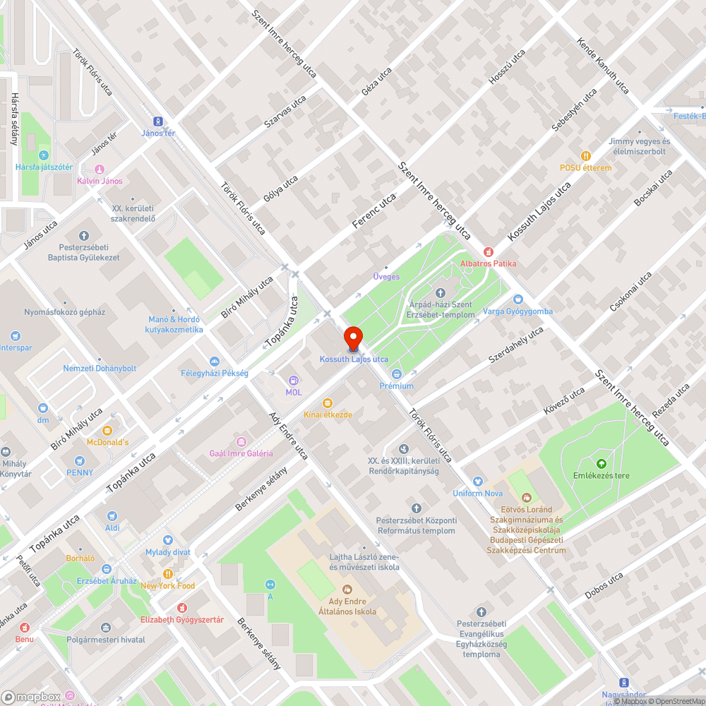 Eltömődött víznyelő bejelentés helye