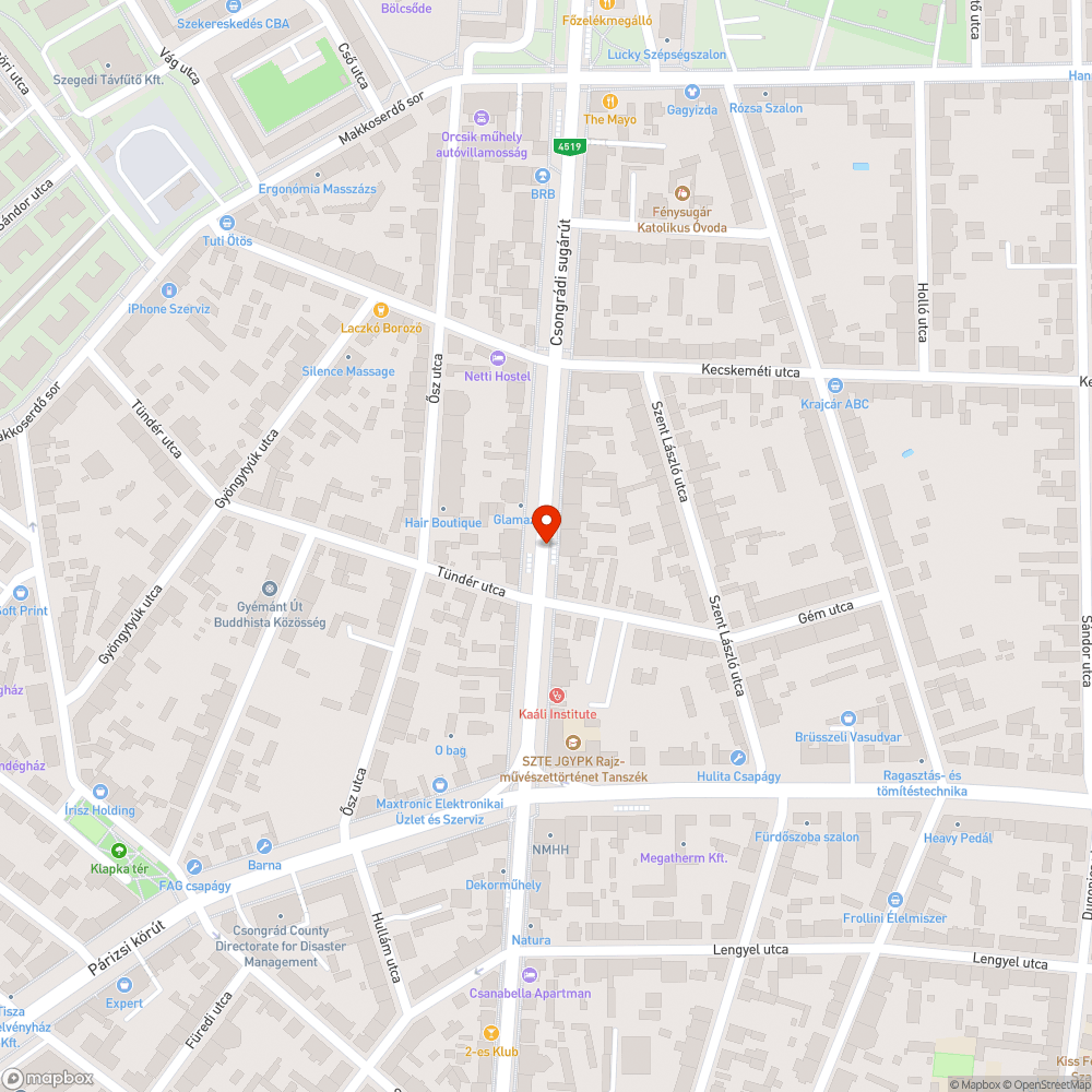 Kátyú buszmegállón átvezető kerékpárúton bejelentés helye