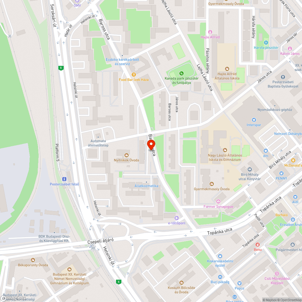 Kiszáradt fa bejelentés helye