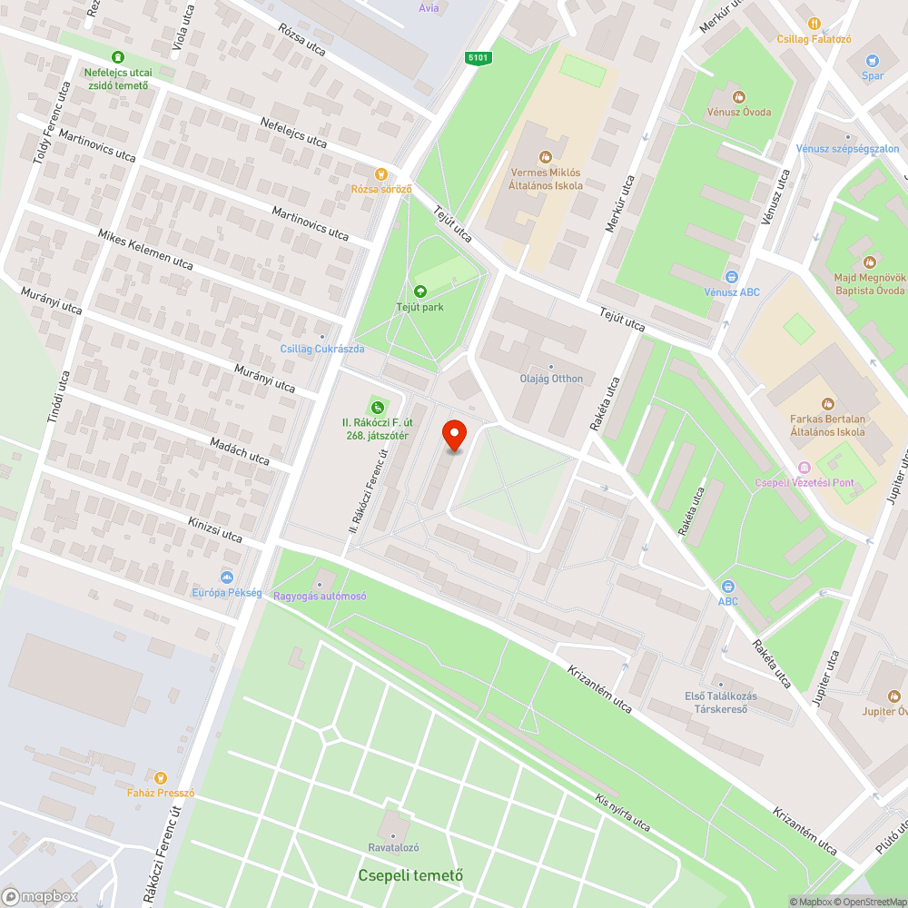 Elhagyott jármű bejelentés helye