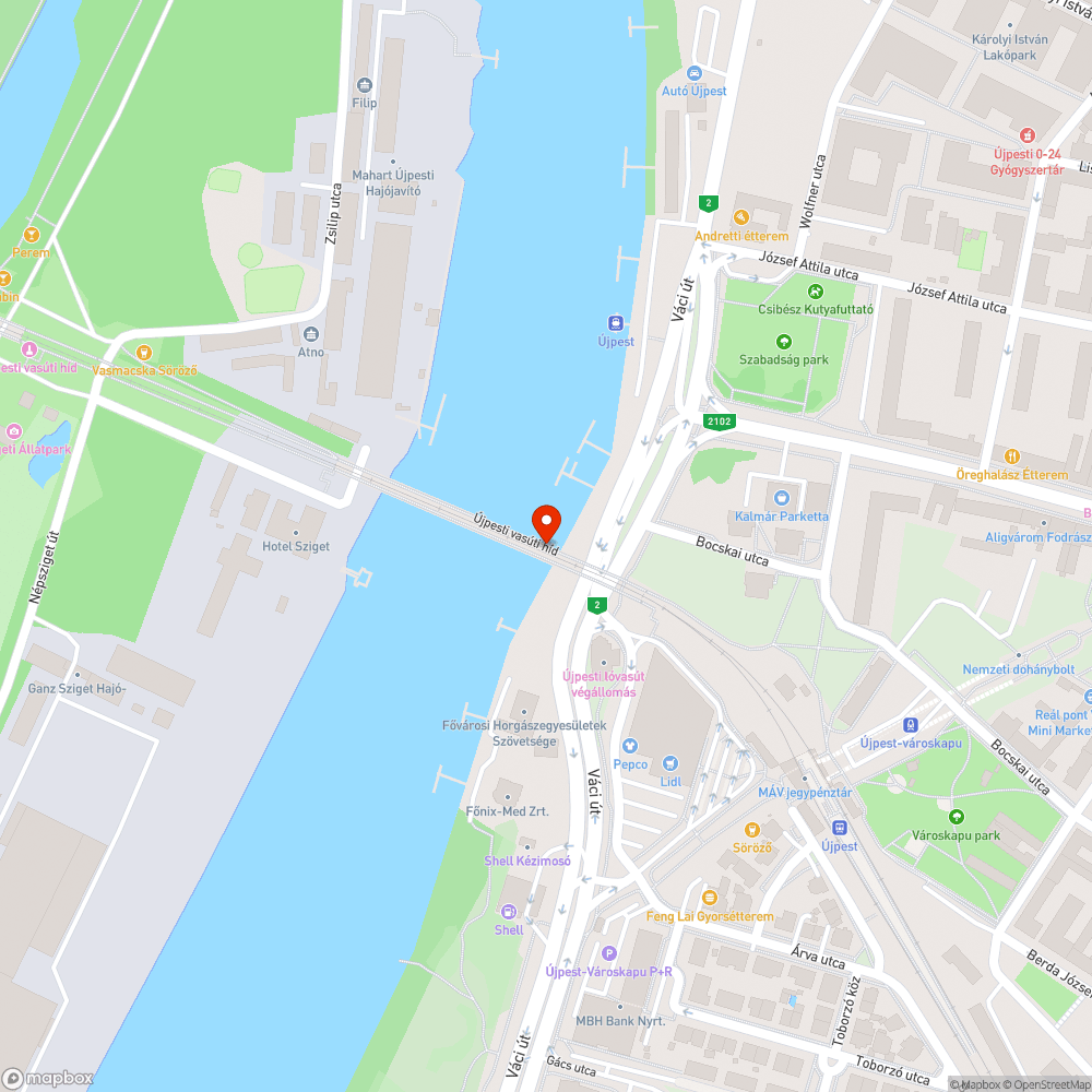 Megsüllyedt járda a hídon bejelentés helye