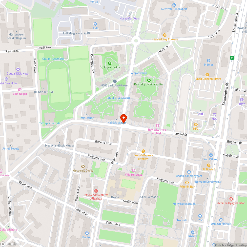 Kátyú kereszteződésben bejelentés helye