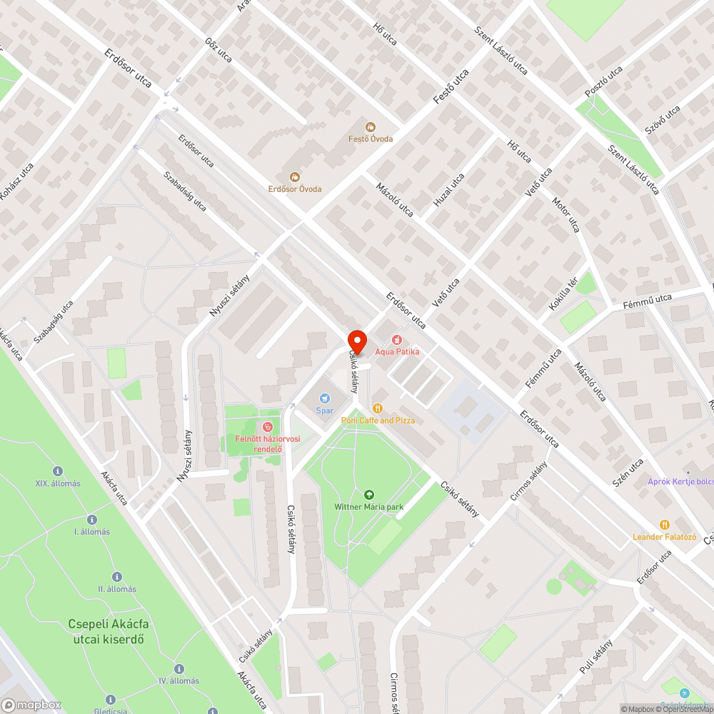 Megdőlt lámpa bejelentés helye