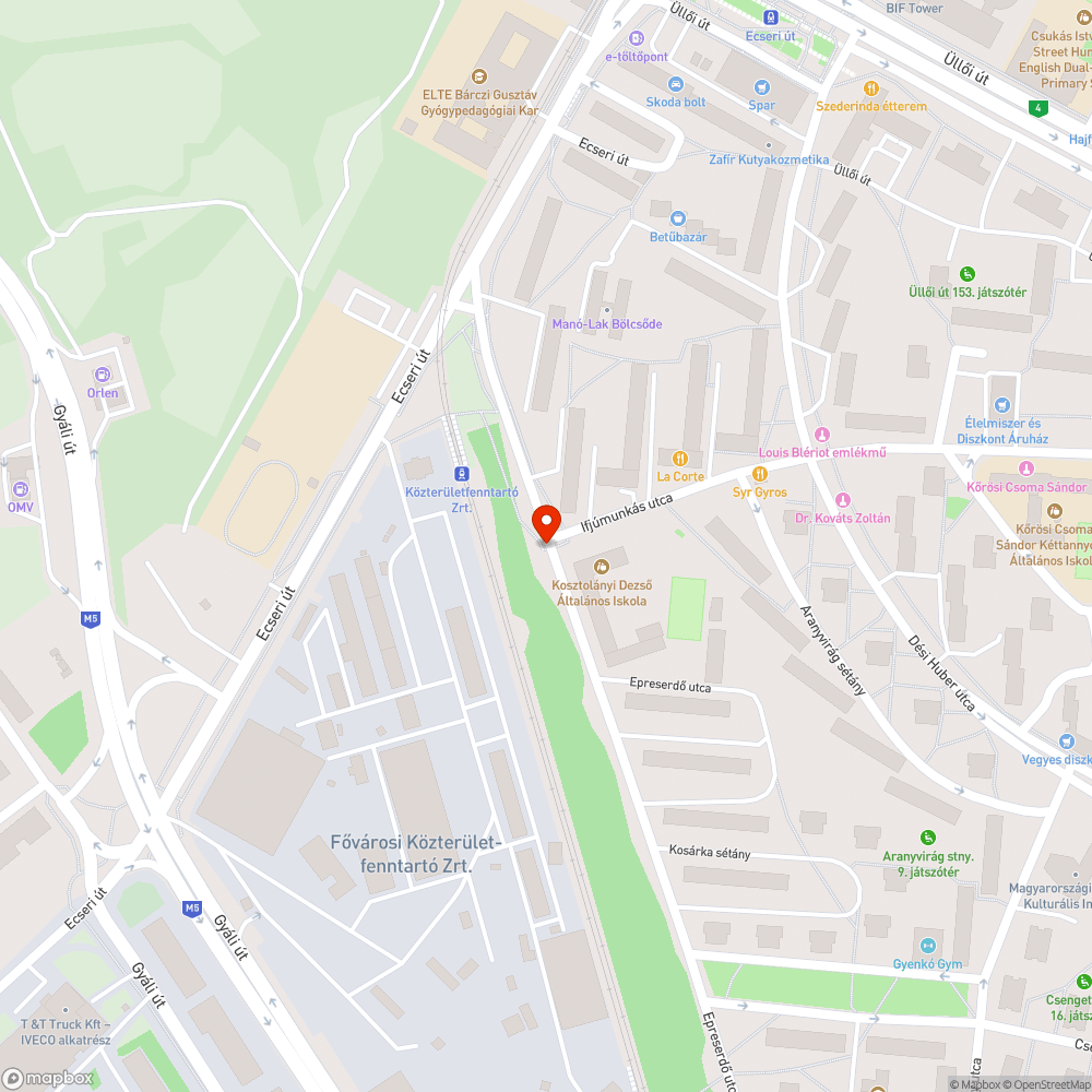 Gyalogos átkelőhelyek és hulladék bejelentés helye